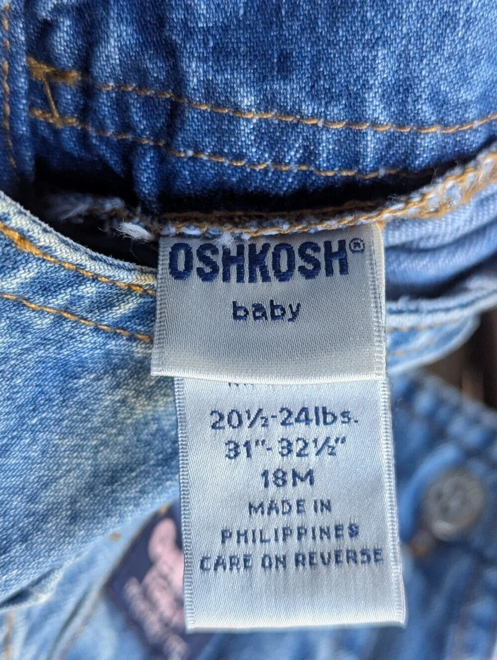 VTG 90s OshKosh B'gosh OshKosh Baby Blue Denim Bib Overall Skirt Dress 18M